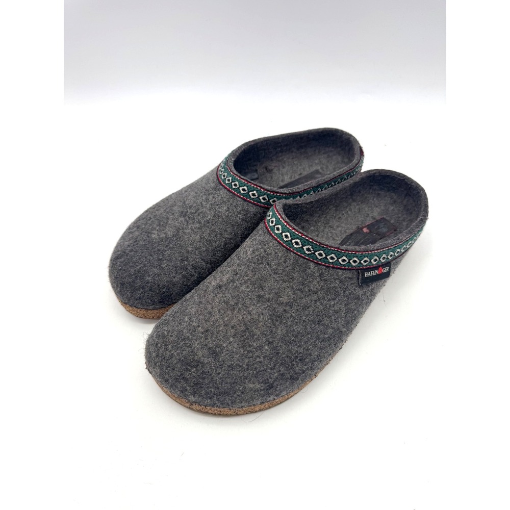 Haflinger Grizzly Franzl Gray 42 Slip On Felted Wool Slipper Arch Support Unisex